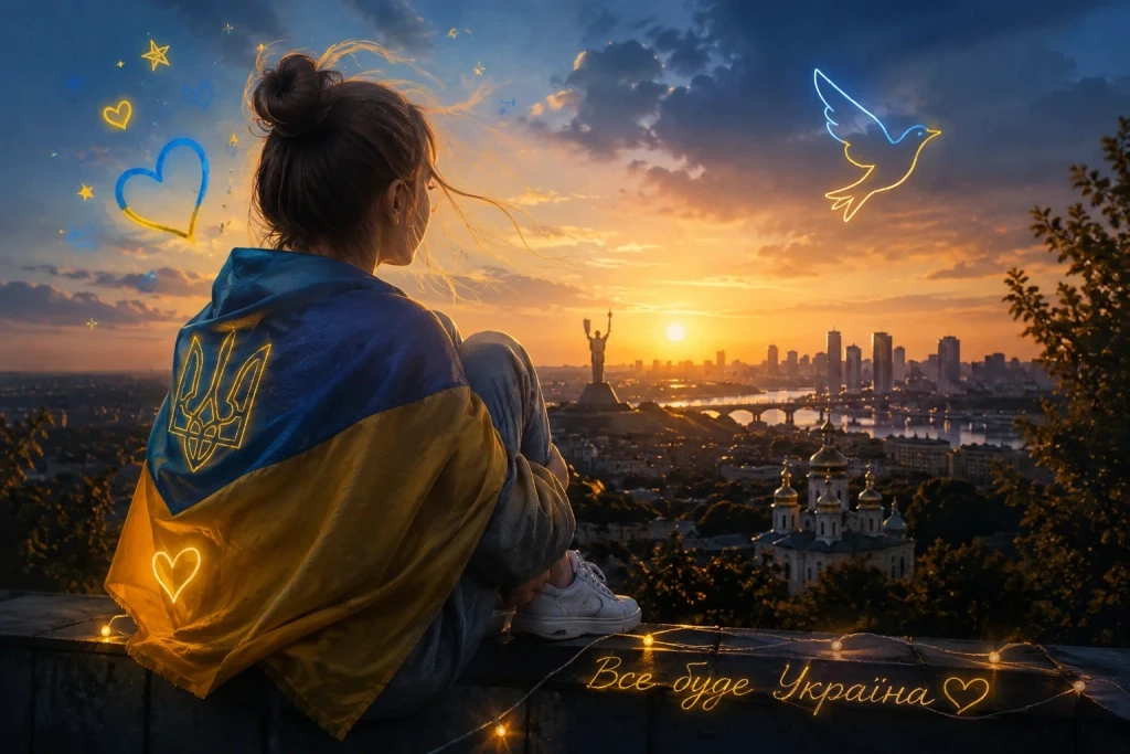 Патріотична привітальна листівка для дівчинки-підлітка