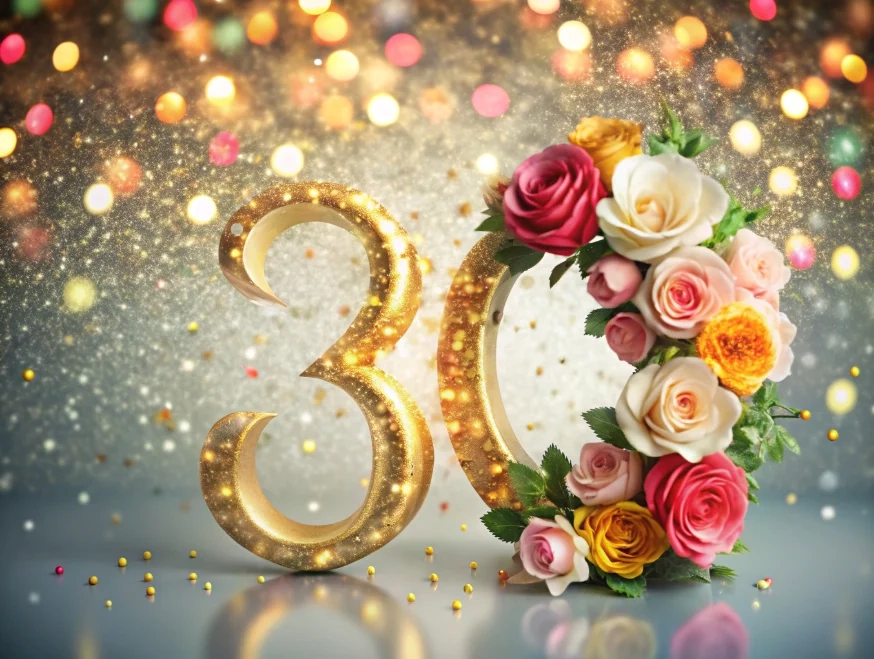 Святкова композиція з цифрою 30