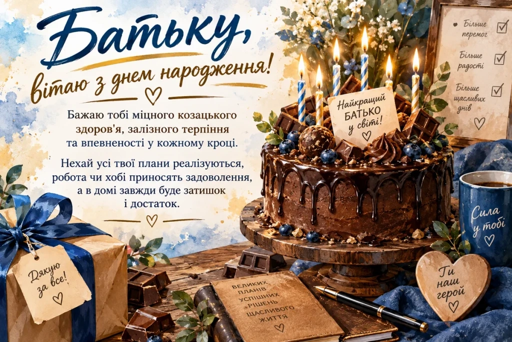 Святковий торт для батька